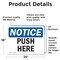 Signmission Push Here, 24 in W x Rectangle, Vinyl Decal OS-2PACK-NS-D-1824-L-17925 - alternate 2
